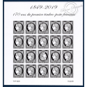 FEUILLET F5305A , 170 ANS DU PREMIER TIMBRE FRANCAIS, CERES NON DENTELES 2019