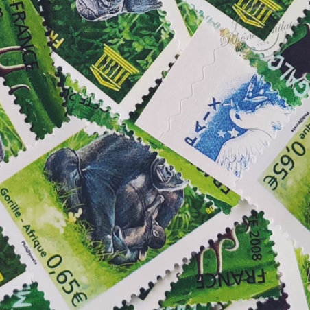 LOT DE 100 TIMBRES-POSTE 0.65 €