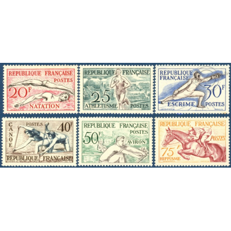 FRANCE N°960 à 965 JEUX OLYMPIQUES HELSINKI, TIMBRES NEUFS** - 1953