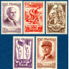 FRANCE N°576-580 SECOURS NATIONAL, TIMBRES NEUFS**, 1943