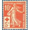 FRANCE N° 147, SEMEUSE CROIX ROUGE FOND PLEIN TIMBRE NEUF*, 1914