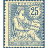 FRANCE N° 127 TYPE MOUCHON RETOUCHE 25C BLEU, TIMBRE NEUF** - 1902