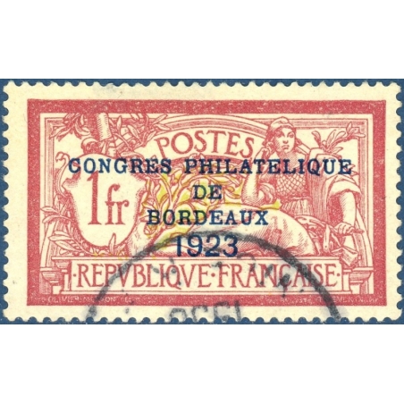 FRANCE N° 182 CONGRÈS PHILATÉLIQUE DE BORDEAUX, TIMBRE OBLITÉRÉ - 1923