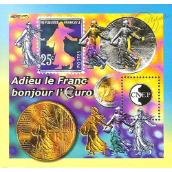 BLOC CNEP N°35 "Adieu le Franc, Bonjour l' €uro" 2002 BIENNEALE DE PARIS