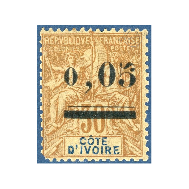 COTE D'IVOIRE N°18, TIMBRE NEUF AVEC CHARNIÈRE, 1904