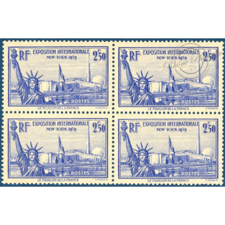 BLOC DE 4 N°458, EXPOSITION INTERNATIONALE NEW YORK TIMBRES NEUF**, 1940