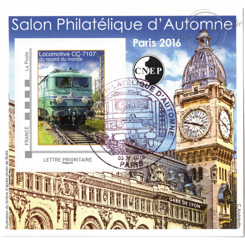 BLOC CNEP No_73 1er JOUR "SALON PHILATELIQUE AUTOMNE PARIS 2016" AUTOADHESIF