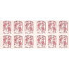CARNET DE 12 TIMBRES POUR AFFRANCHIR MARIANNE ROUGE DE CIAPPA