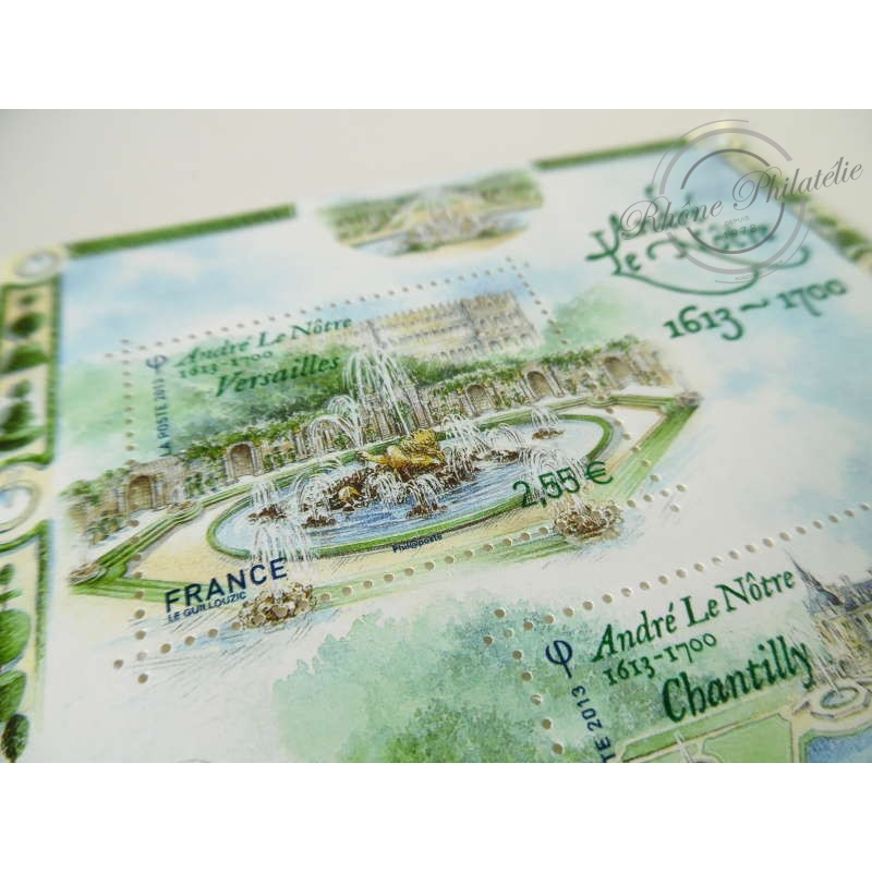 LOT DE 9 FEUILLET N°F4751 , ANDRE LE NOTRE, FACIALE 45€, ANNEE 2013