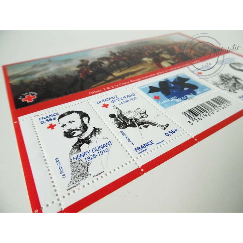 LOT DE 47 FEUILLETS F4386 CROIX ROUGE BATAILLE SOLFERINO, FACIALE 131€