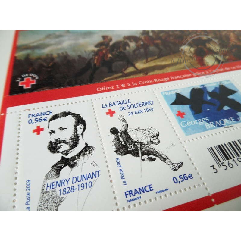 LOT DE 47 FEUILLETS F4386 CROIX ROUGE BATAILLE SOLFERINO, FACIALE 131€