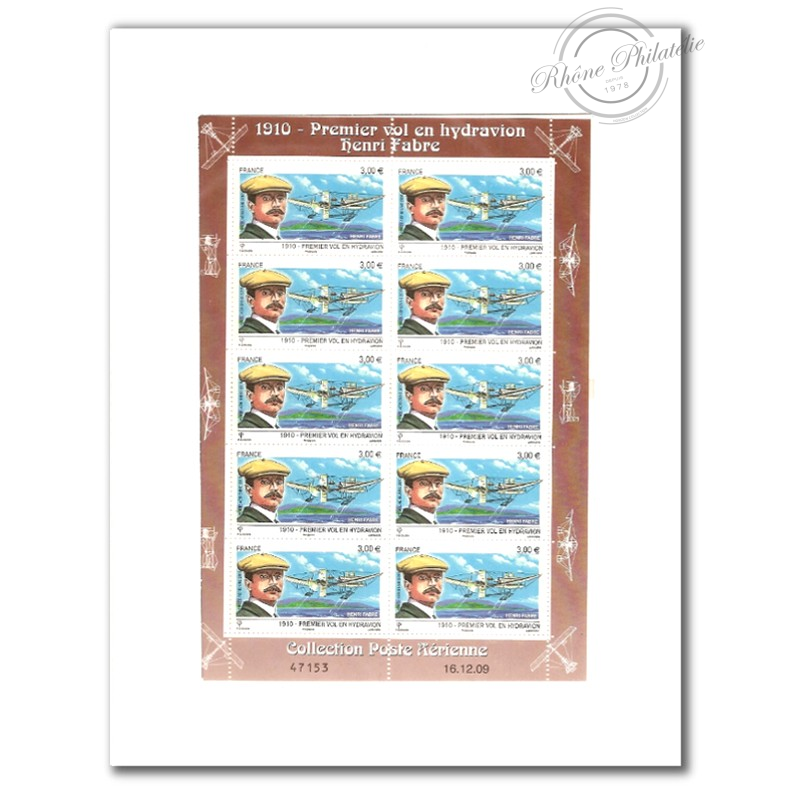 PA N°_73 HYDRAVION 2010 LUXE feuille de 10 timbres sous blister