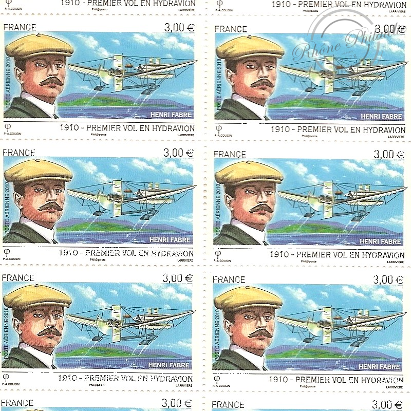 POSTE AÉRIENNE N° 73 HYDRAVION 2010 LUXE COLLECTOR FEUILLE DE 10 TIMBRES NEUFS**