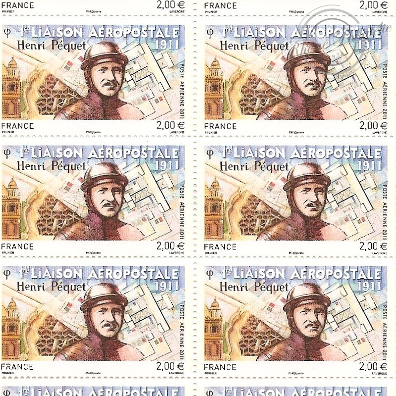 POSTE AÉRIENNE N° 74 HENRI PEQUET 2011 LUXE TIMBRES NEUFS** FEUILLE COLLECTOR