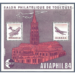 BLOC CNEP N°5A "AVIAPHIL 1984" toit coupé FRANCE TIMBRES NEUFS SALON DE TOULOUSE
