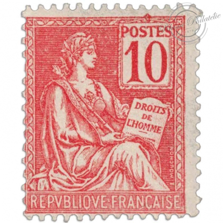 FRANCE N° 116 TYPE MOUCHON, 10 C ROUGE, TIMBRE NEUF-1900-01