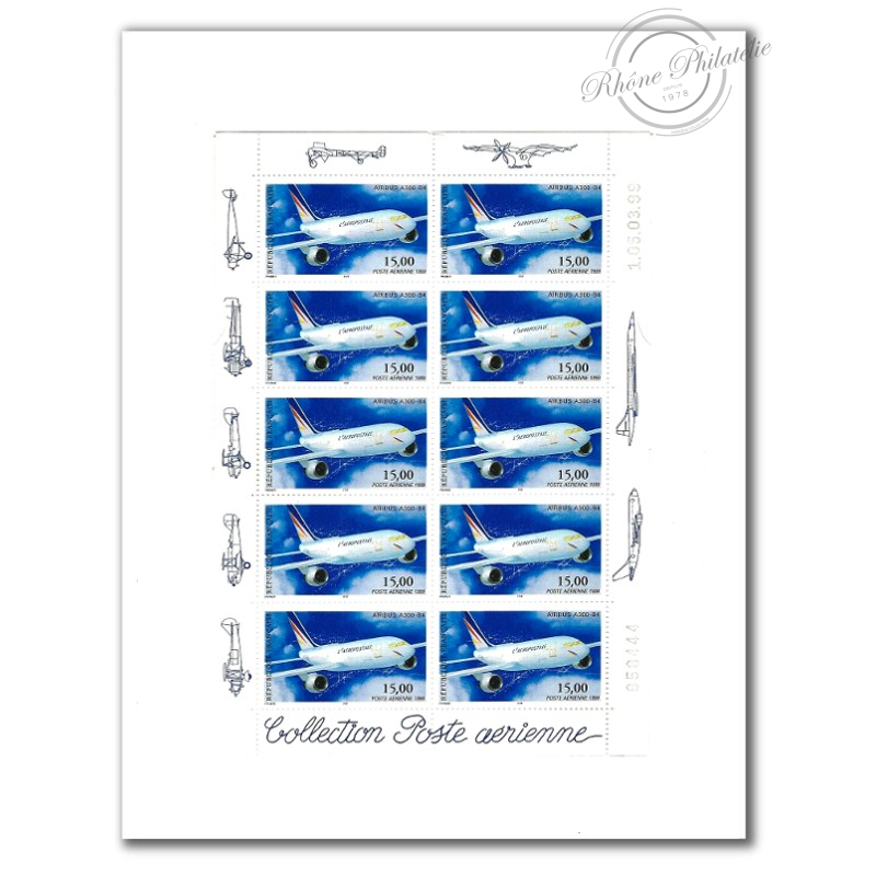 PA N°_63 AIRBUS A300-B4 LUXE feuille 10 timbres sous blister