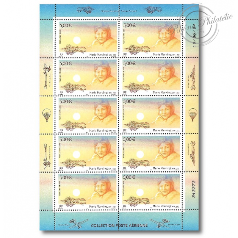 PA N°_67 MARIE MARVINGT 2004 LUXE feuille 10 timbres sous blister