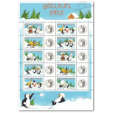 FEUILLE F3853A TIMBRES "MEILLEURS VOEUX" AVEC VIGNETTE CERES