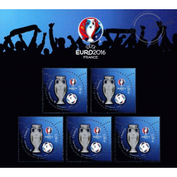 FRANCE BLOC-FEUILLET F5050A UEFA TIMBRES EURO 2016 FRANCE VERNIS SELECTIF 3D
