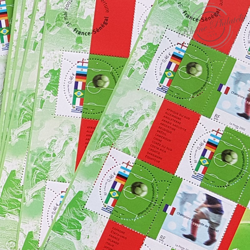 LOT DE 30 BLOCS N°49 COUPE DU MONDE 2002, VALEUR FACIALE 119€