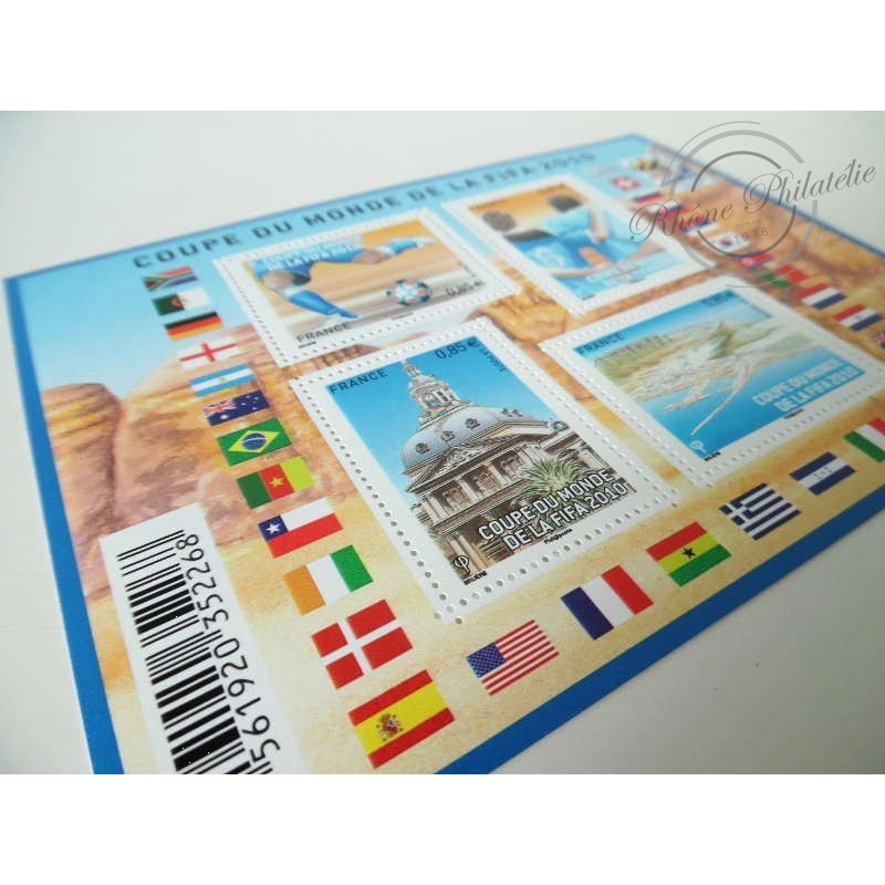 LOT DE 15 FEUILLET N°F4481 COUPE DU MONDE FIFA 2010, FACIALE 51€
