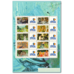 FEUILLE F3866A TIMBRES "LES IMPRESSIONNISTES" AVEC VIGNETTE TIMBRES PERSONNALISES