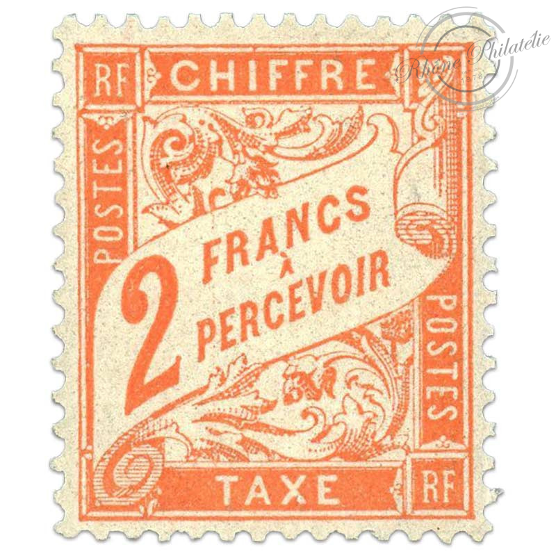 Peut On Encore Utiliser Des Timbres En Francs FRANCE TIMBRE-TAXE N°41 "2 f. rouge-orange" typographie. Timbre n...