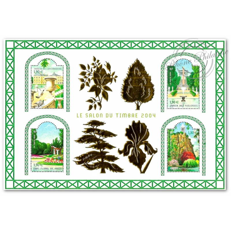 BLOC-FEUILLET N° 71 SALON DU TIMBRE 2004 JARDINS DE PARIS TIMBRES NEUFS**