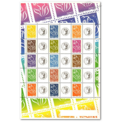 FEUILLE F3925A TIMBRES PERSONNALISÉS MARIANNE LAMOUCHE AVEC VIGNETTE CÉRÈS