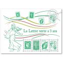 FEUILLET F4908 "LA LETTRE VERTE A 3 ANS" (2014) DE 4 TIMBRES SE TENANT