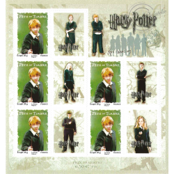 FEUILLET N°F4025A RON WEASLEY, TIMBRES AUTOADHESIFS (HARRY POTTER)