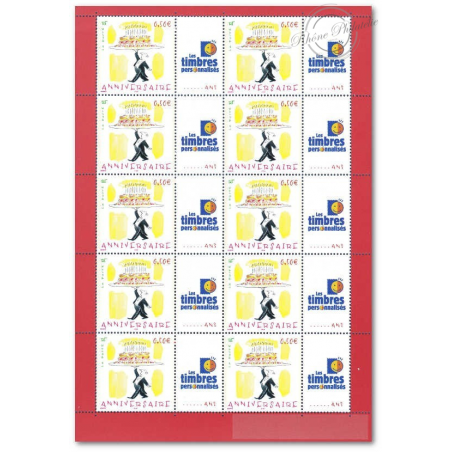 FEUILLE TIMBRES PERSONNALISEES F3688Aa , SEMPE, GOMME MATE VIGNETTE TIMBRES PERSOS