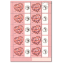 FEUILLE TIMBRES PERSONNALISES F3747A GOMME MATE "COEURS DE CACHAREL" VIGNETTE CERES