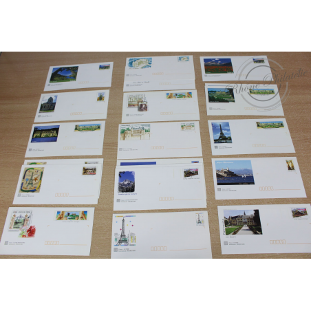 LOT DE 50 ENVELOPPES MONDE, PRÉ-AFFRANCHIES, PAYSAGES_FR, LETTRES 20G