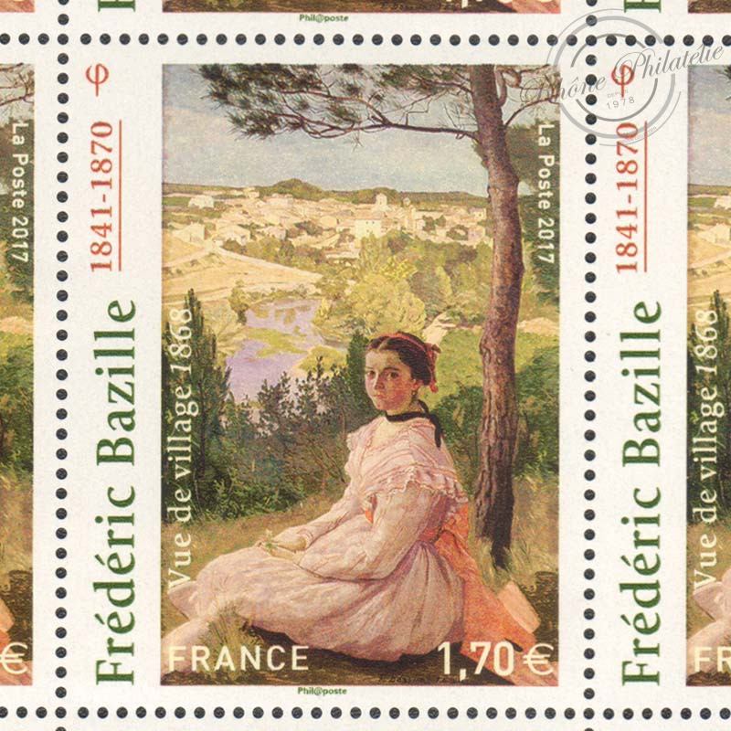 FEUILLE DE 30 TIMBRES-POSTE N°5122, FRÉDÉRIQUE BAZILLE-2017