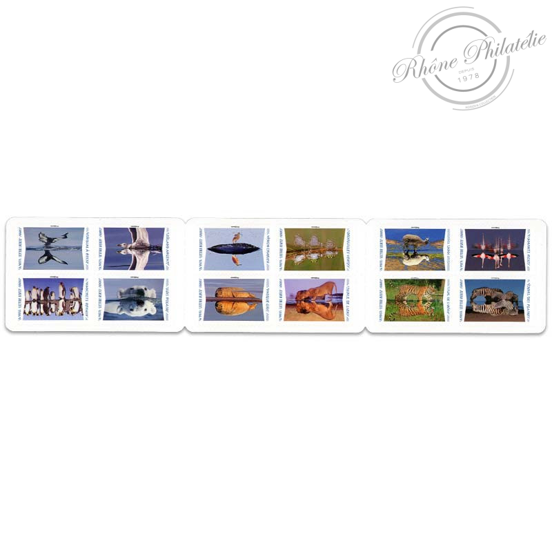 CARNET FRANCE BC1815, ANIMAUX DU MONDE, 12 LETTRES 20G POUR AFFRANCHIR