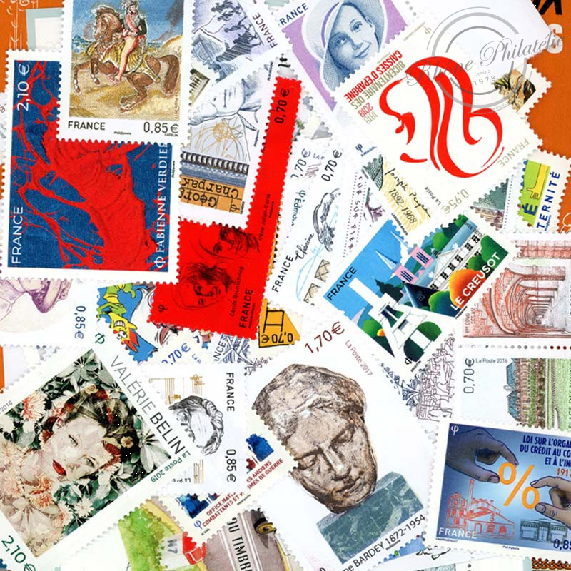 LOT DE TIMBRES DIVERS EN EUROS A PARTIR DE 2014, FACIALE 200€