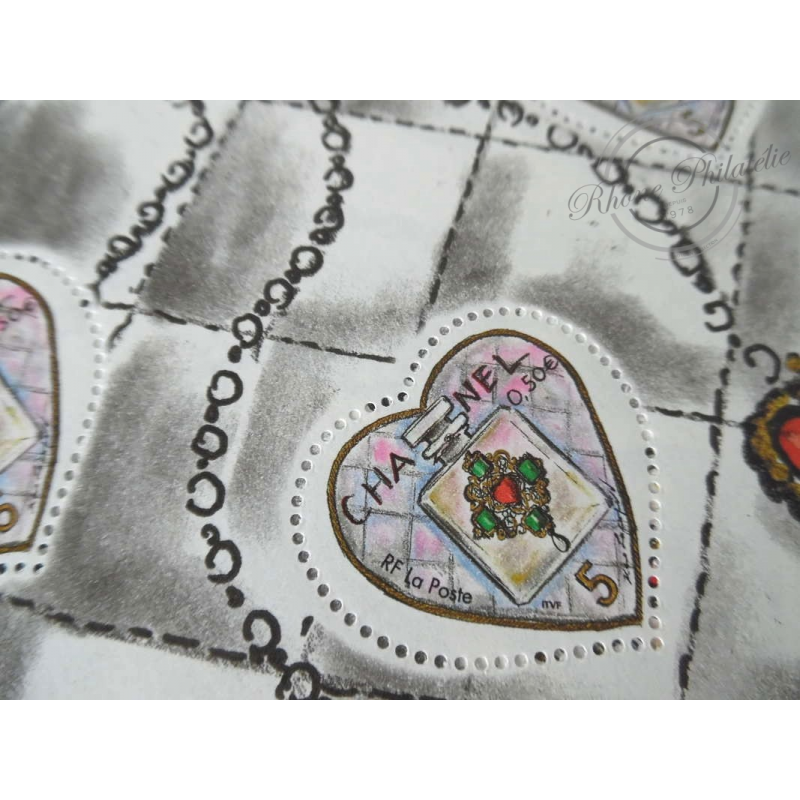 LOT DE 65 BLOCS N°66 SAINT VALENTIN CŒURS DE CHANEL, FACIALE 162€