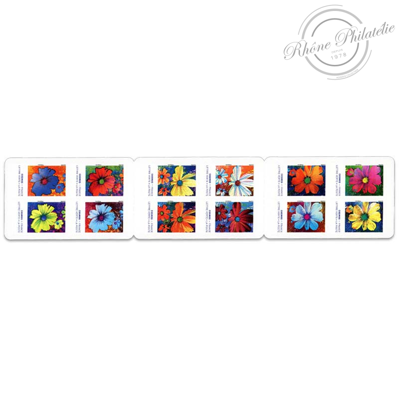 CARNET FRANCE BC1851, FLEURS COSMOS, 12 LETTRES 20G POUR AFFRANCHIR