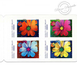 CARNET FRANCE BC1851, FLEURS COSMOS, 12 LETTRES 20G POUR AFFRANCHIR