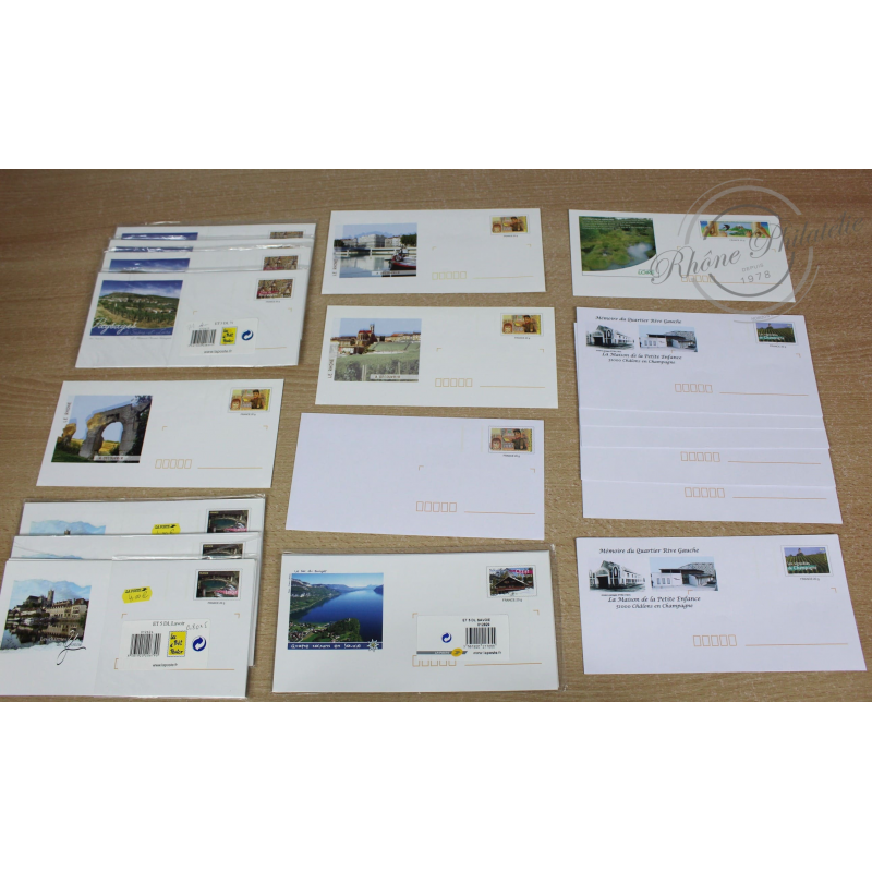 LOT 50 ENVELOPPES, PRÉ-AFFRANCHIES, PAYSAGES FRANÇAIS, LETTRES FR 20G