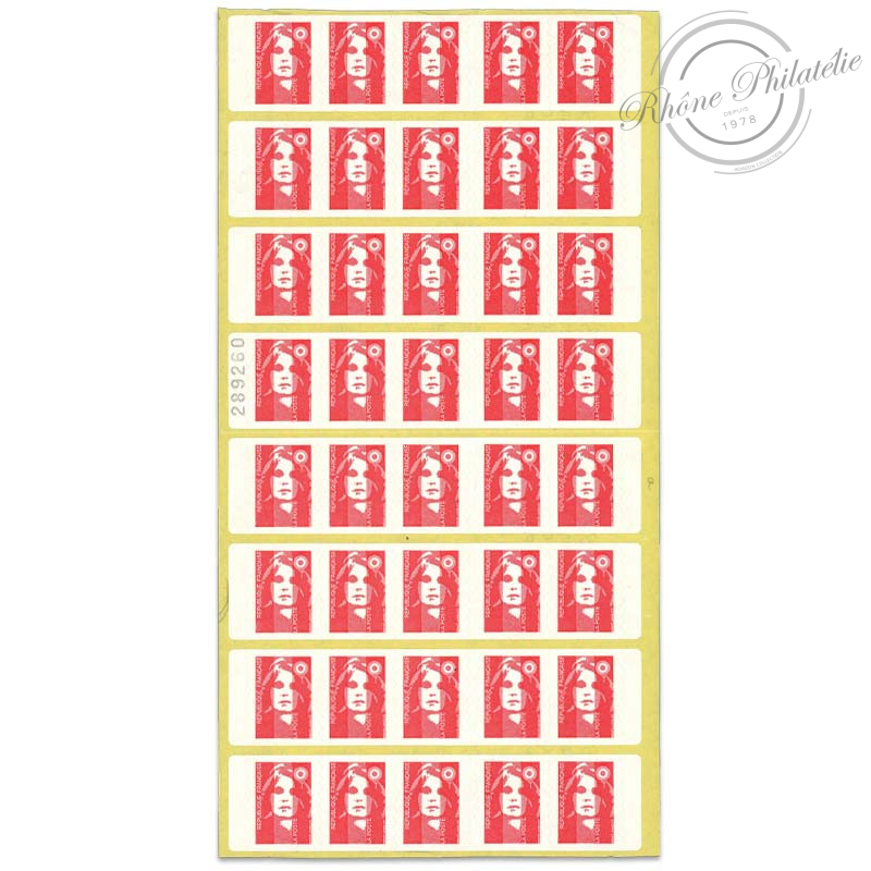 CARNETS TIMBRES N°2874-c4 MARIANNE ROUGE DE BRIAT, AUTOADHESIFS POUR 40 LETTRES 20G