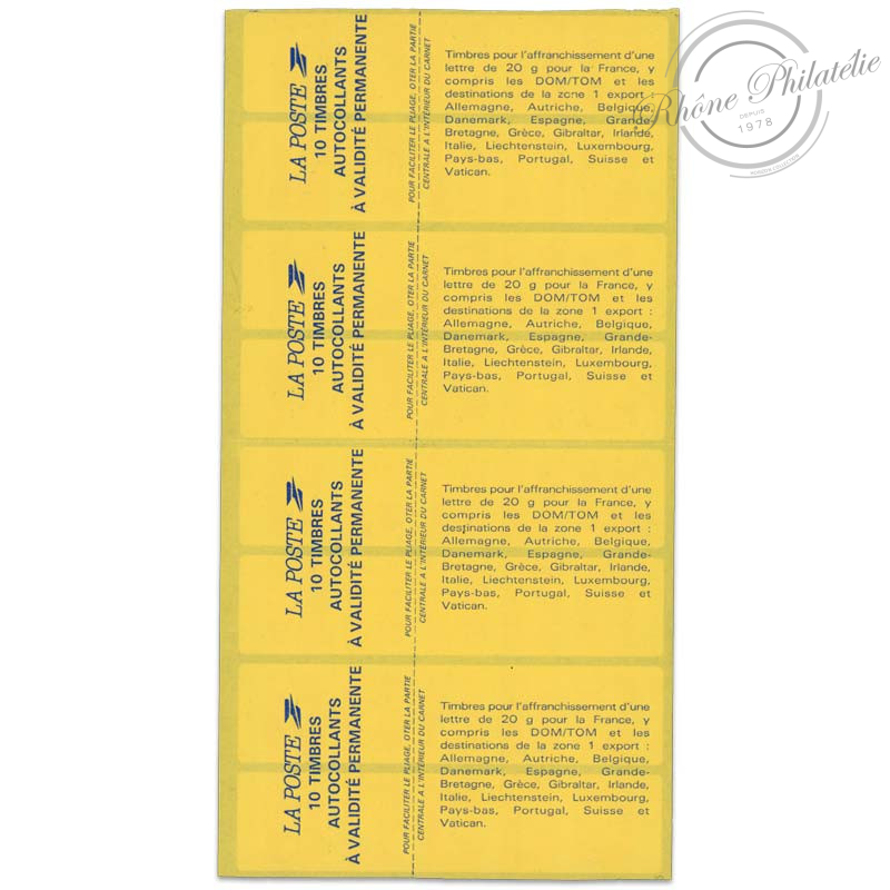 CARNETS TIMBRES N°2874-c4 MARIANNE ROUGE DE BRIAT, AUTOADHESIFS POUR 40 LETTRES 20G