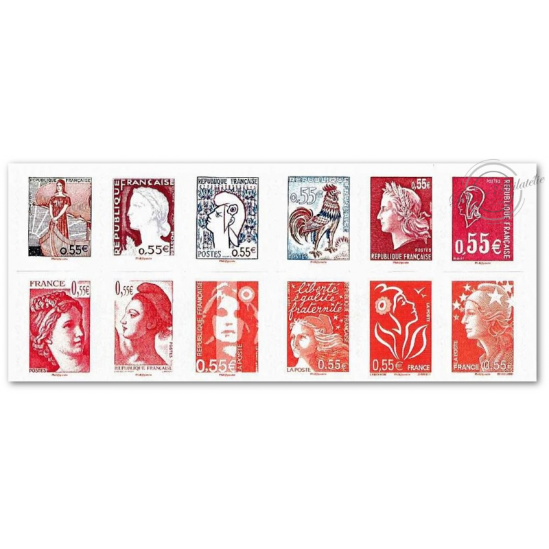 CARNET FRANCE BC1518 DE TIMBRES COMPOSITION VARIABLE VISAGES DE LA 5E REPUBLIQUE