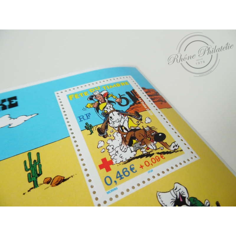 LOT DE 50 BLOCS N°55 LUCKY LUKE, FACIALE 23€, ANNEE 2003