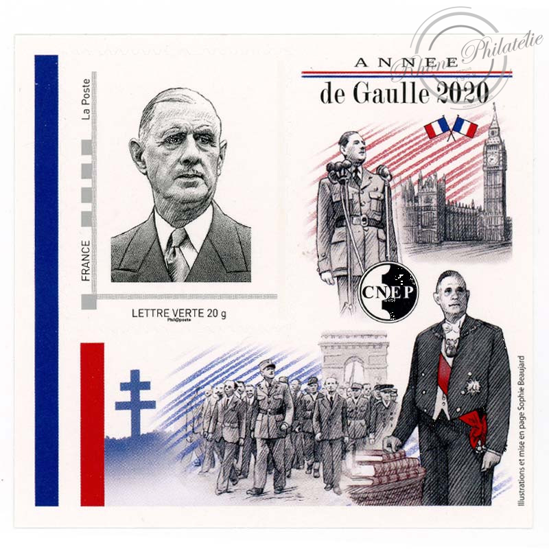 BLOC CNEP N° 84 DE 2020 "DE GAULLE 2020" 74e SALON PHILATÉLIQUE D'AUTOMNE