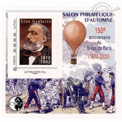 BLOC CNEP N° 85 DE 2020 "LÉON GAMBETTA 2020" 74e SALON PHILATÉLIQUE D'AUTOMNE