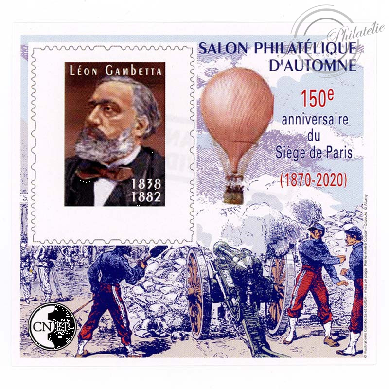 BLOC CNEP NON DENTELE DE 2020 "LÉON GAMBETTA 2020" 74e SALON PHILATÉLIQUE D'AUTOMNE