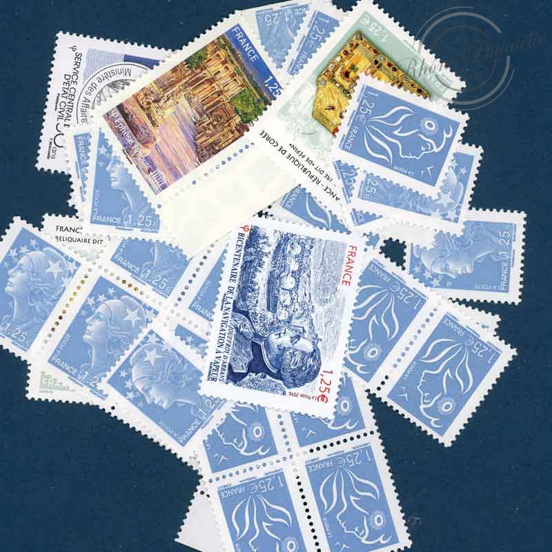LOT DE 50 TIMBRES-POSTE 1.25€